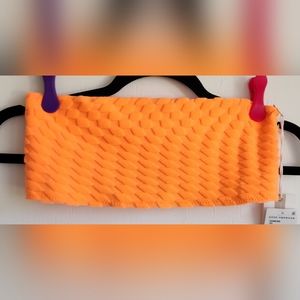Good American NWT womens' orange, strapless bandeau bikini swim top - Size 1
